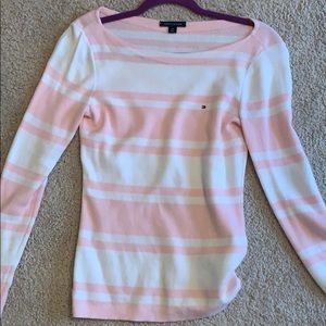 Tommy Hilfiger Pink and White Sweater
